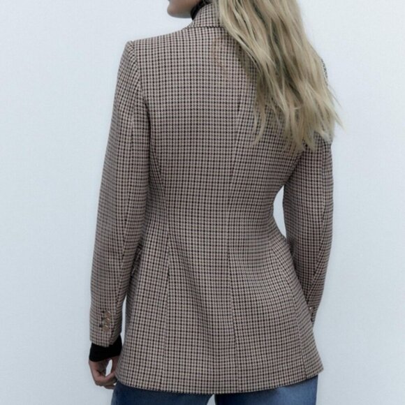NWT Zara Blogger Favorites Plaid Double Breasted Women's Blazer Jacket Size XS. - Picture 8 of 16
